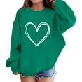 thumbnail image 1 of Abcomgle Girls Valentines Day Sweatshirt 7-8 Funny Love Heart Girls Pullover Sweatshirt Crewneck Long Sleeve Shirt for Teen Girls Trendy Holiday Clothes for Tween Girls,Green,7-8Years, 1 of 6