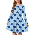 thumbnail image 1 of Abcomgle Girls Valentines Dresses Size 10-12 Cute A-Line Long Sleeve T Shirt Dresses for Girls Funny Love Heart Dress Clothes for Girls Crewneck Casual Swing Dresses for Girls,, 1 of 4