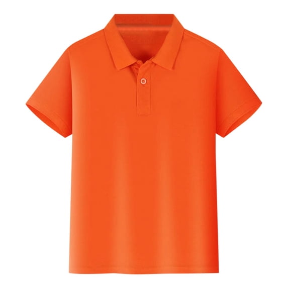 Abcomgle Golf Shirts for Boys 7-8 Short Sleeve Pique Back to School Clothes Button Closure Solid Color School Uniform Shirts Breathable Collared Golf Shirts for Kid