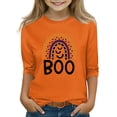 thumbnail image 1 of Abcomgle Halloween Shirts for Girls 5t Spooky Ghost Boo Graphic Shirts for Kids Crewneck 3/4 Raglan Sleeve T-Shirts for Kid Girls Fall Funny Holiday Tee Top Girls,8-9 Years, 1 of 4