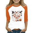 thumbnail image 1 of Abcomgle Halloween Shirts for Girls Size 10-12 Spooky Love Heart Graphic Shirts for Kids Girls Crewneck 3/4 Raglan Sleeve Tee Shirts for Girls Fall Funny Holiday Blouses for Girls,6-7 Years, 1 of 4