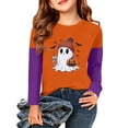 thumbnail image 1 of Abcomgle Halloween Shirts for Girls Size 6-8 Spooky Ghost Drinking Coffee Shirts for Kids Crewneck Long Sleeve T-Shirts for Girls Fall Funny Cute Top for Girls, 1 of 6