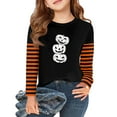 thumbnail image 1 of Abcomgle Halloween Shirts for Girls Size 6-8 Spooky Pumpkin Face Graphic Tshirts for Kids Crewneck Long Sleeve Shirts for Kids Girls Fall Funny Scary Blouses for Girls,2-3 Years, 1 of 5