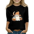 thumbnail image 1 of Abcomgle Halloween Shirts for Girls Size 7/8 Cute Ghost Drinking Coffee T Shirts for Girls Crewneck Short Sleeve T-Shirts for Kid Girls Fall Funny Scary Tee Top Girls,8-9 Years, 1 of 4