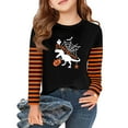 thumbnail image 1 of Abcomgle Halloween Shirts for Kids Boys Spooky Dinosaur Skeleton Graphic Shirts for Kids Crewneck Long Sleeve T Shirts for Girls Fall Funny Cute Tee Top Girls,4-5 Years, 1 of 5