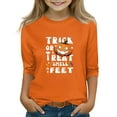 thumbnail image 1 of Abcomgle Halloween Shirts for Kids Boys Spooky Trick or Treat Shirts for Kids Crewneck 3/4 Raglan Sleeve T-Shirts for Kid Girls Fall Funny Scary Tee Top Girls,12-13 Years, 1 of 4