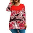 thumbnail image 1 of Abcomgle Halloween Shirts for Women Plus Size Cute 3D Pumpkin Graphic T-Shirts for Women Crewneck Long Sleeve Tee Shirts for Women Fall Casual Womens T Shirt,3XL, 1 of 4