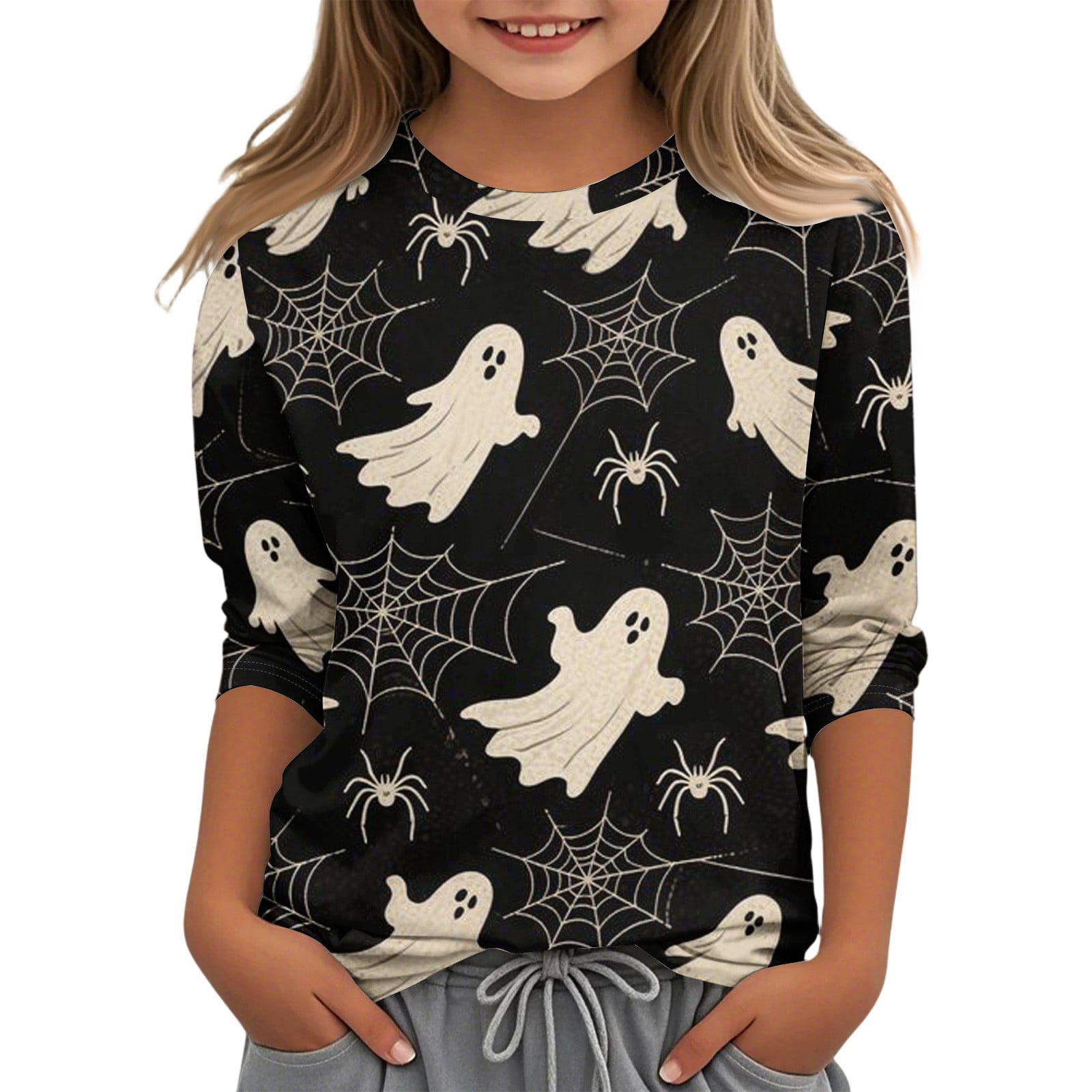 Scary Halloween Spider Shirt Kids Men Women Costume TShirt