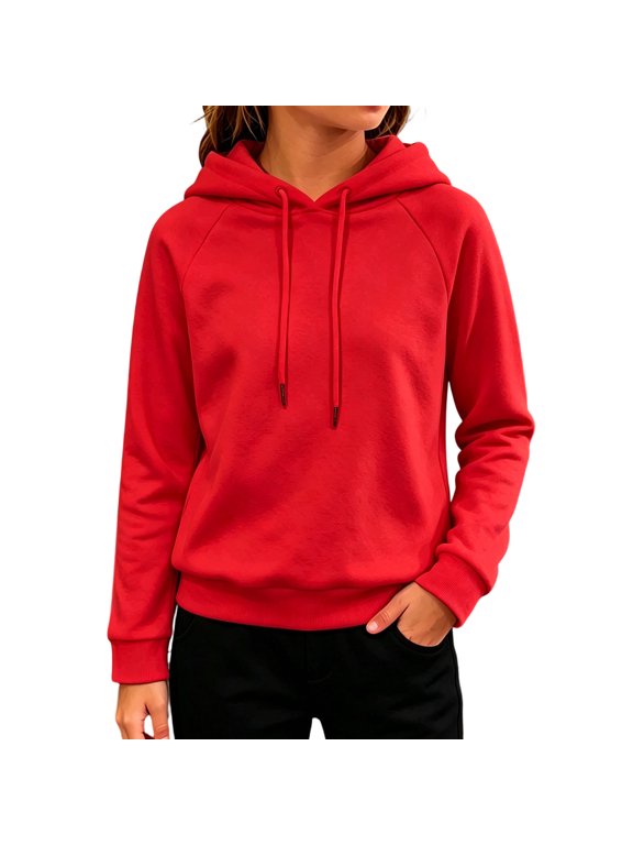 Hoodies for Girls 10-12 Cute Cropped Hooded Girls Sweatshirt Solid Raglan Long Sleeve Girls Pullover Sweatshirt Cropped Winter Sweaters for Teens with Pocket