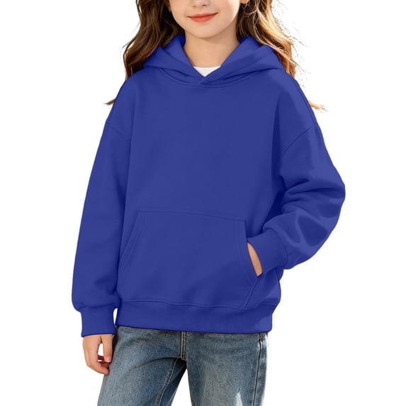 Abcomgle Hoodies for Girls 14-16 Cute Casual Hooded Sweatshirts for Teen Girls Solid Long Sleeve Girls Pullover Top Casual Fall Kids Sweaters Girls with Pocket