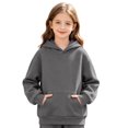 thumbnail image 1 of Abcomgle Hoodies for Teen Girls Cute Casual Hooded Girls Sweatshirt Plain Long Sleeve Girls Pullover Sweatshirt Casual Winter School Clothes for Teen Girls with Pocket, 1 of 5