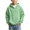 thumbnail image 1 of Abcomgle Hoodies for Boys Long Sleeve Quarter Zip Toddler Sweatshirt Waffle Knit Hooded Casual Pullover, 1 of 8