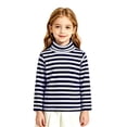 thumbnail image 1 of Abcomgle Kids Long Sleeve Shirt Girls 7-8 Warm Striped Colorblock Turtleneck Tshirts for Girls Winter Basic Top for Girls Cute Girls Blouses, 1 of 6
