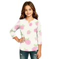 thumbnail image 1 of Abcomgle Kids Long Sleeve Shirt Girls Casual Strawberry Graphic Henley Button Tshirts for Girls Fall Basic Girls Tops Cute Girls Sweatshirts, 1 of 5