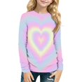 thumbnail image 1 of Abcomgle Kids Long Sleeve Shirt Girls Crewneck Winter Shirts for Kids Girls Trendy Basic Girls Tops Trendy Love Heart Girls Tunic Tops, 1 of 5