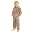 thumbnail image 1 of Abcomgle Kids Onesie Pajamas Size 8 Fuzzy Hooded Kids Onesie Cute Zip Up Jumpsuits for Girls Furry Sherpa Fleece Onesie Rompers Girls Winter Warm Onesie Pajamas Girls,9-10Years,Complexion, 1 of 5