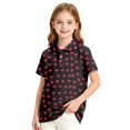 thumbnail image 1 of Abcomgle Kids Uniform Shirts for Boys Short Sleeve Pique Polo Shirt Button Closure Love Heart School Uniform Comfortable Collared Spring Shirts for Boys, 1 of 8