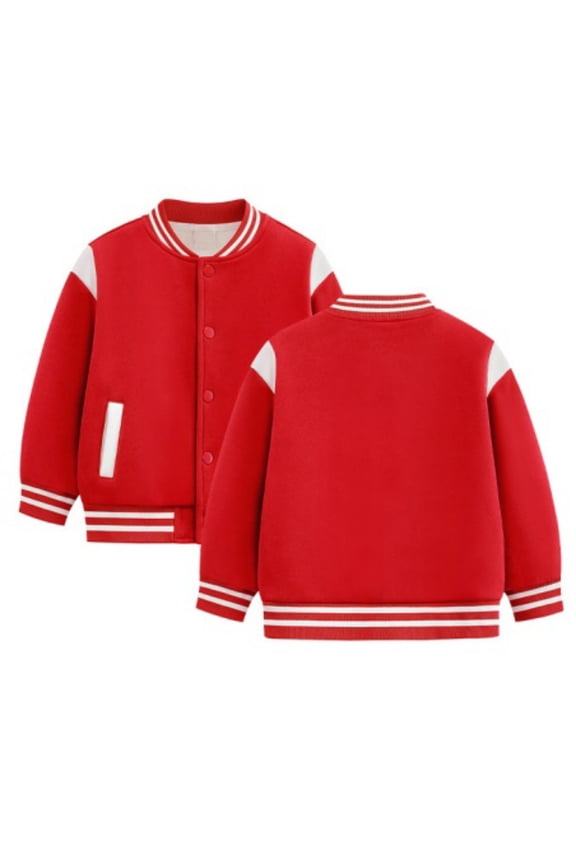Kids Varsity Bomber Jackets Letterman Baseball Jacket Lightweight Colorblock Bomber Jackets for Boys Casual Unisex Varsity Jacket Kids with Pocket