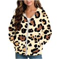 thumbnail image 1 of Abcomgle Leopard Print Zip Up Hoodies for Girls Kids Cute School Jacket for Girls Fleece Full-Zip Hoodies for Teen Girls Casual Hooded Sweatshirt for Teen Girls with Pockets, 1 of 7