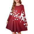 thumbnail image 1 of Abcomgle Little Girls Valentines Dresses Cute Love Heart T Shirt Dresses for Girls Cute A-Line Long Sleeve Dress Clothes for Girls Crewneck Holiday Swing Dresses for Girls,, 1 of 4