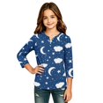 thumbnail image 1 of Abcomgle Long Sleeve Shirts for Girls 10-12 Henley Button Fall Shirts for Kids Girls Casual Basic Girls Tops Trendy Star&Moon Graphic Blouses for Girls, 1 of 5