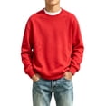 thumbnail image 1 of Abcomgle Long Sleeve Shirts for Boys 7-8 Crewneck Winter Shirts for Boys Soft Basic Boys Tops Loose Solid Boys Tee Tops, 1 of 5
