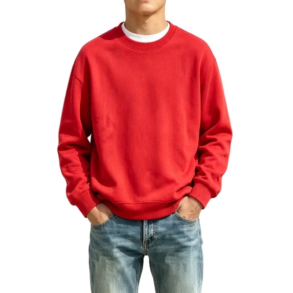 Abcomgle Long Sleeve Shirts for Boys 7-8 Crewneck Winter Shirts for Boys Soft Basic Boys Tops Loose Solid Boys Tee Tops