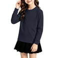 thumbnail image 1 of Abcomgle Long Sleeve Shirts for Girls 10-12 Loose Solid Color Crewneck T-Shirts for Girls Fall Basic Top for Girls Blouses for Girls, 1 of 5
