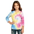 thumbnail image 1 of Abcomgle Long Sleeve Shirts for Girls 7-8 Henley Button Fall Tshirts for Girls Casual Basic Top for Girls Trendy Tie Dye Girls Sweatshirts, 1 of 5