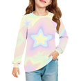 thumbnail image 1 of Abcomgle Long Sleeve Shirts for Girls 7-8 Trendy Stars Graphic Crewneck Tshirts for Girls Fall Basic Girls Tops Trendy Girls Sweatshirts with Pocket, 1 of 5