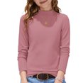 thumbnail image 1 of Abcomgle Long Sleeve T Shirts for Girls 10-12 Casual Thermal Mock Neck Tshirts for Girls Fall Basic Girls Layer Tops Trendy Sweatshirts, 1 of 3