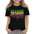 thumbnail image 1 of Abcomgle Mardi Gras Shirts for Girls 5t Carnival Mardi Gras Tee Shirts for Girls Crewneck Short Sleeve Tshirts for Girls Spring Funny Parade Tee Top Girls, 1 of 4