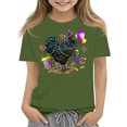 thumbnail image 1 of Abcomgle Mardi Gras Shirts for Girls Size 14-16 Carnival Chicken Beads Shirts for Kids Crewneck Short Sleeve T-Shirts for Kid Girls Spring Funny Holiday Blouses for Girls, 1 of 4