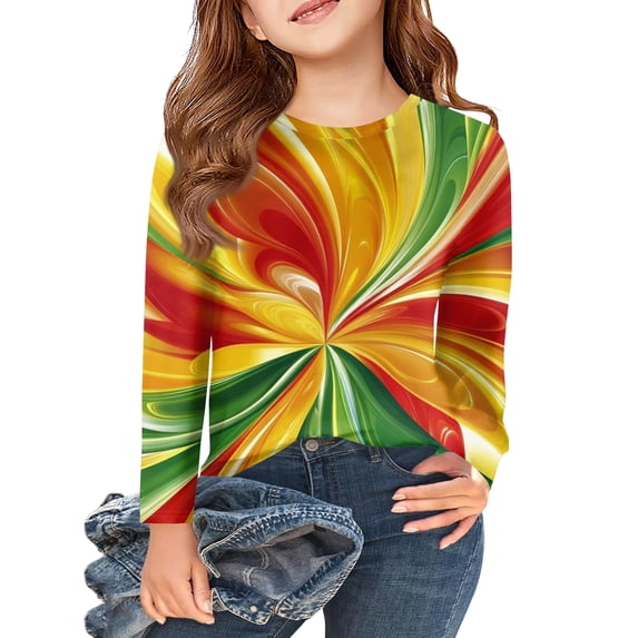 Abcomgle Mardi Gras T Shirts for Girls Carnival New Orleans T-Shirts for Girls Crewneck Long Sleeve Tshirts for Girls Parade Funny Holiday Tee Top Girls,2-3Years,Green