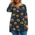 thumbnail image 1 of Abcomgle Plus Size Halloween Shirts for Women 3x Cute Pumpkin Bat Graphic Tshirts for Women Crewneck Long Sleeve Tee Shirts for Women Holiday Fashion Womens Shirts,5XL, 1 of 4