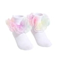 thumbnail image 1 of Abcomgle Ruffle Socks Lace Frilly Ankle Dress Socks For Girls | 1-8 Years Old Princess Growing School Party Outfit Flower Girl Church Socks Gold, 1 of 5