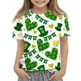 thumbnail image 1 of Abcomgle St. Patrick's Day Shirts for Kids Girls Lucky Hat Loveheart Banner T-Shirts for Kid Girls Crewneck Short Sleeve Shirts for Kids Funny Cute Tee Top Girls,Turquoise,11-12Years, 1 of 4