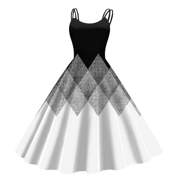 Abcomgle Summer Dress for Girls 10-12 Casual A-Line Sleeveless Camisole Dresses Spaghetti Strap Flare Diamond Swing Skirt for 4-14t Kids,Black,7-8Years