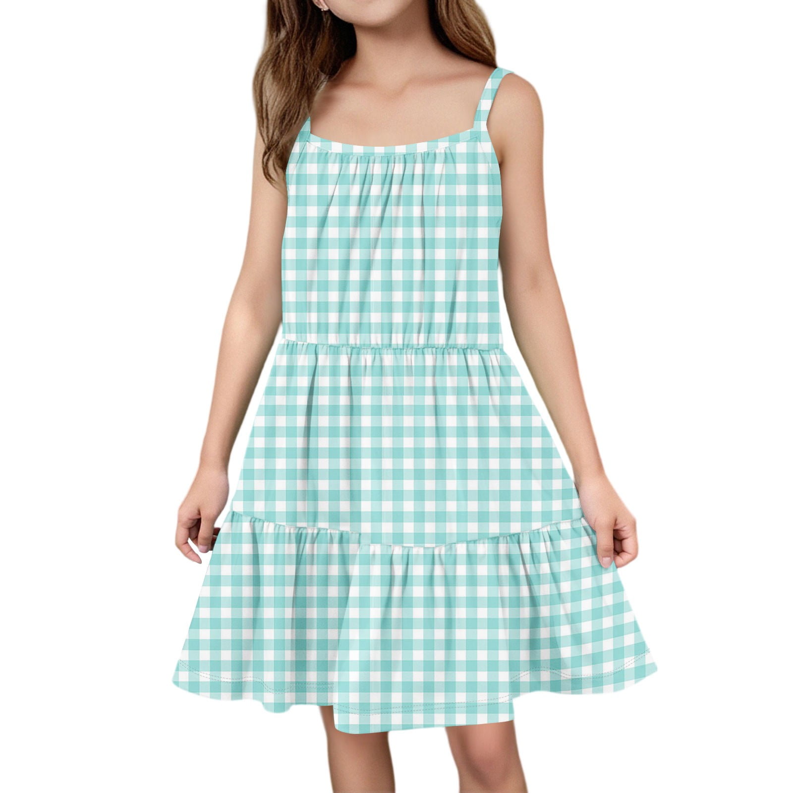 Abcomgle Summer Dress for Girls 14-16 Casual Spaghetti Strap Sleeveless ...