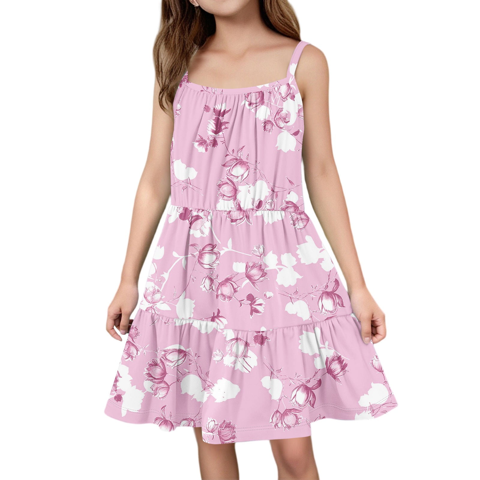 MakeMeChic Women's Tropical Print Mini Dress - Spaghetti Strap, Sleeveless, A-Line Summer Dress