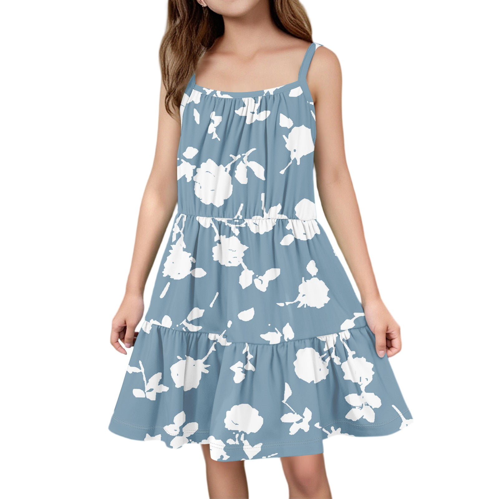 Girls Cotton Checkered Summer Casual Dress