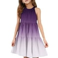 thumbnail image 1 of Abcomgle Summer Dress for Girls Casual Halter Neck Sleeveless Girls Dresses Gradient A-line Sundresses Basic Swing Dresses 9-10 Years,Purple, 1 of 7