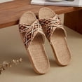 thumbnail image 1 of Abcomgle Summer Slippers for Women Indoor Bohemian Print Linen Non-Slip House Sandals Lightweight Open Toe Breathable Slippers for Women, 1 of 8
