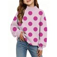 thumbnail image 1 of Abcomgle Sweatshirts for Girls 14-16 Oversized Polka Dot Long Sleeve Girls Pullover Sweatshirt Cotton Mock Neck Shirt for Teen Girls Drop Shoulder Fall Clothing for Teen Girls, 1 of 4