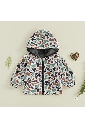 Toddler Baby Camo Jacket with Pockets Zip Up Hooded Long Sleeve Lightweight Coat for Spring Fall Outdoor Unisex,Cyan