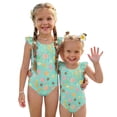 thumbnail image 1 of Abcomgle Toddler Girl Swimsuit 4t Candy Graphic One Piece Swimsuit for Girls Ruffled Stretchy Swimwear for Girls, 1 of 7