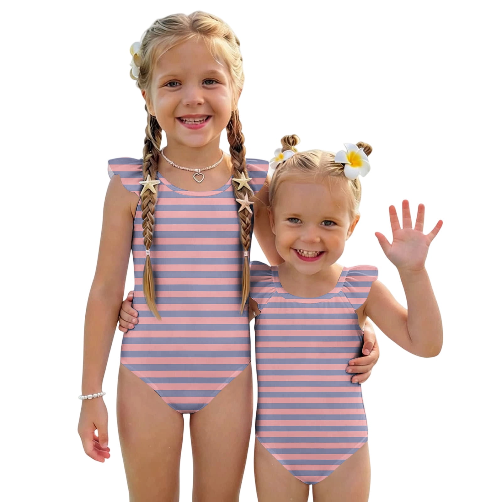 Abcomgle Toddler Girl Swimsuit 4t Stretchy One Piece Little Girls ...