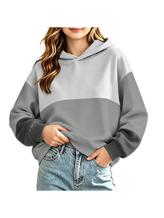 Toddler Hoodies Girls Crewneck Colorblock Patchwork Girls Sweatshirt Casual Long Sleeve Top Fall Cute Fashion Sweatshirts for Girls