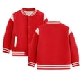 thumbnail image 1 of Abcomgle Toddler Varsity Baseball Jacket Girls Boys Letterman Baseball Jacket Lightweight Colorblock Bomber Jackets for Boys Casual Unisex School Outwear with Pocket, 1 of 6