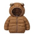 thumbnail image 1 of Abcomgle Toddler Winter Coat Cute Bear Ears Hooded Puffer Jacket Boys Lightweight Puffer Padded Baby Jacket Winter Warm Winter Coats for Boys, 1 of 7